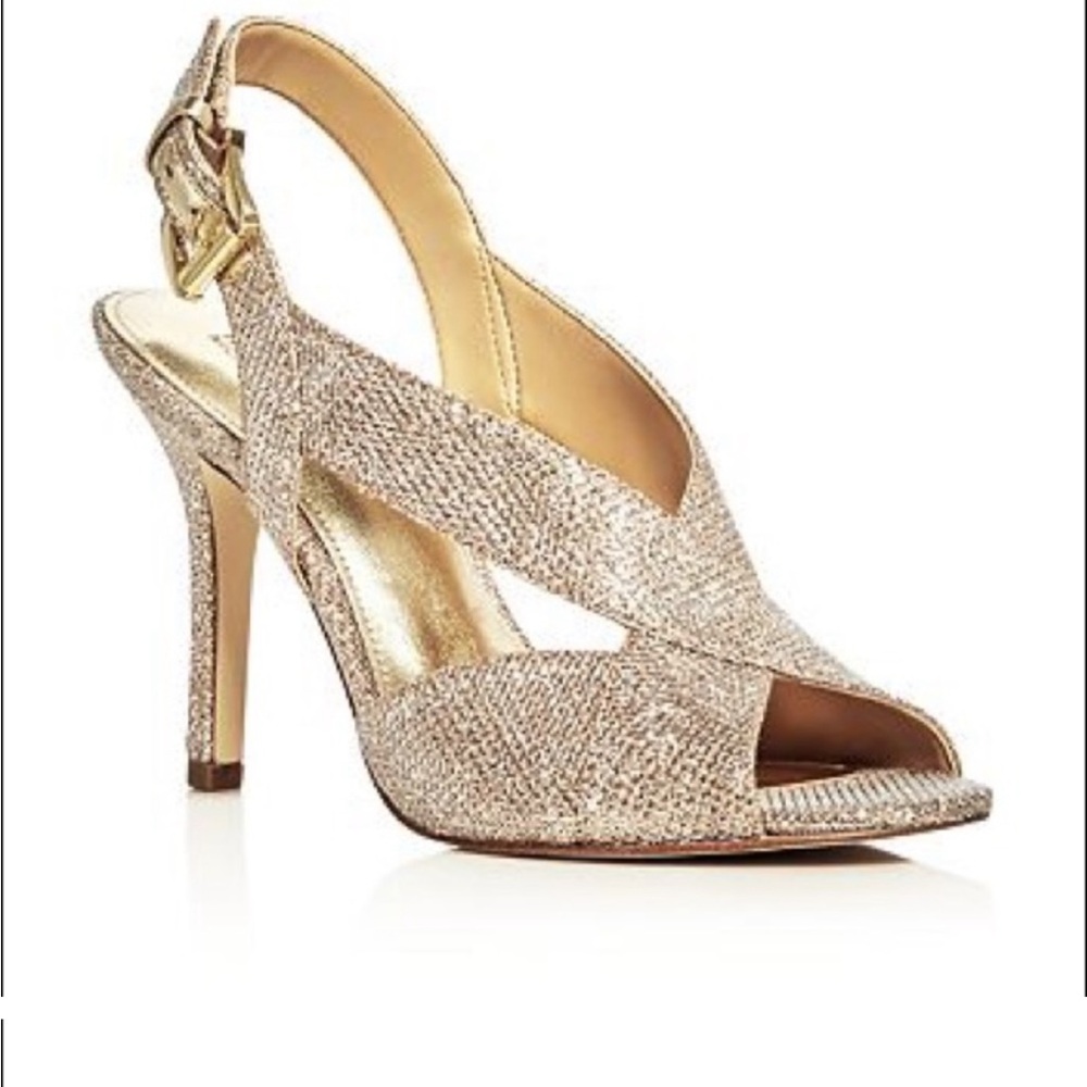 Michael Kors gold strappy heels, women’s size 7